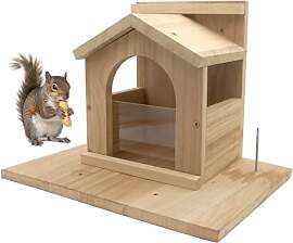 Zeqeey Eichhörnchen Futterautomat aus Holz,