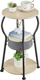 ZEXVIDA Runder Beistelltisch Vintage, 3-stufiger