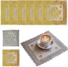 ZFFKZ 12er Set Untersetzer Gold & Silber