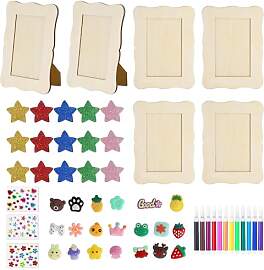 ZHIQIN 6 Stück Set Holzbilderrahmen zum Bemalen