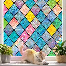 Zindoo Fensterfolie Blickdicht Ohne Klebstoffe 3D