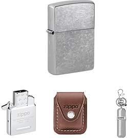 Zippo Street Chrome Sturmfeuerzeug Bundle mit