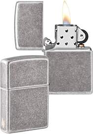 Zippo Sturmfeuerzeug - Antique Silver mit