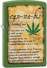 Zippo Sturmfeuerzeug - Cannabis Design - Grün