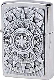 Zippo Sturmfeuerzeug - Compass, Brushed Chrome,