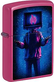 Zippo Sturmfeuerzeug - Flame TV Man Design -