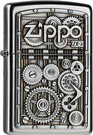 Zippo Sturmfeuerzeug - Gear Wheels, Satin Chrome,