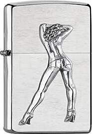 Zippo Sturmfeuerzeug - Gogo Girl, Brushed Chrome,