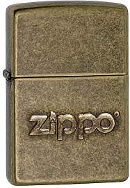 Zippo Sturmfeuerzeug - Gold Logo Stamp - Antique