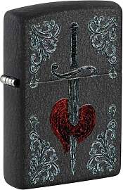 Zippo Sturmfeuerzeug - Heart Dagger Tattoo, Black