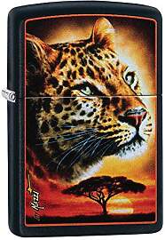 Zippo Sturmfeuerzeug - Leopard - Black Matte,