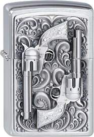 Zippo Sturmfeuerzeug - Revolver, Brushed Chrome,