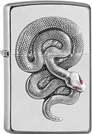 Zippo Sturmfeuerzeug - Schlangen Emblem - Silber - 