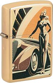 Zippo Sturmfeuerzeug - Vintage Car and Woman
