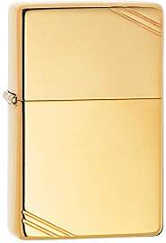 Zippo Sturmfeuerzeug - Vintage, High Polish Brass, 