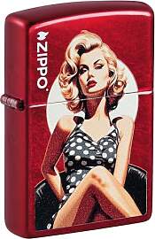 Zippo Sturmfeuerzeug - Vintage Pinup Design - Rot