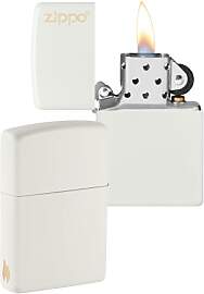 Zippo Sturmfeuerzeug - White Matte mit Logo &
