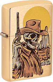 Zippo Sturmfeuerzeug - Wild West Skeleton, Brushed 
