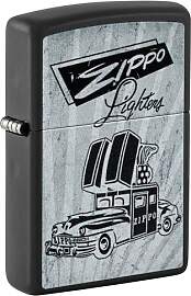 Zippo Sturmfeuerzeug - Zippo Car, Black Matte,