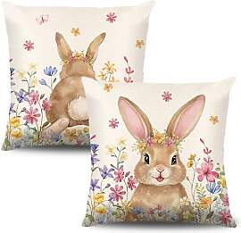 ZJILIXIA 2 Stück Kissenbezug Ostern 40x40cm,Hase