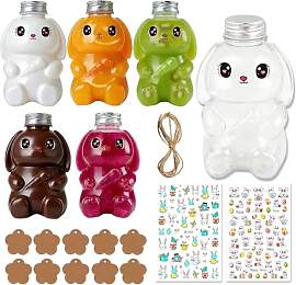 ZJKUBOIS 6PCS Ostern Wiederverwendbar Saftflaschen 