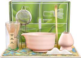 ZJKUBOIS Matcha Set Rosa,Matcha Tea Set 7