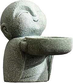ZKSYLSM Sandstein-Buddha-Statue, Kerzen- und