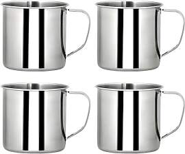 Zliger 4 Stück Edelstahl-Kaffeebecher Trinkbecher 