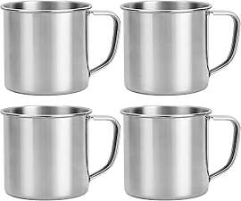 Zliger 4 Stück Edelstahl-Kaffeebecher Trinkbecher 
