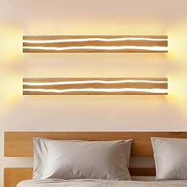 ZMH 2er LED Wandleuchte innen Holz - 80CM