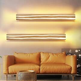 ZMH 2ER Wandlampe LED Wandleuchte Holz - 16W