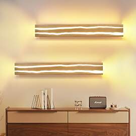 ZMH 2ER Wandlampe LED Wandleuchte Innen - Holz