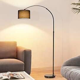 ZMH Bogenlampe Wohnzimmer Stehlampe - Stoffschirm