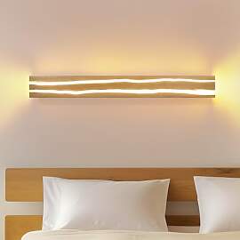 ZMH LED Wandleuchte innen Holz - 80CM Wandlampe