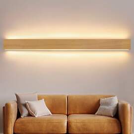 ZMH LED Wandleuchte innen Wandlampe Holz - 100 CM