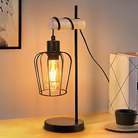 ZMH Tischlampe Wohnzimmer Holz Tischleuchte