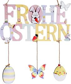 Zocipro Türschild Frohe Ostern, Holz Osterdeko