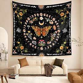 Zodight Orange Schmetterling Wandteppich