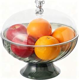 ZoeQide Obstschale mit Deckel und Abtropfeinsatz
