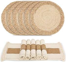 Zology Boho-Tischsets, gewebt, für Familienessen, 