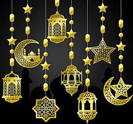 Zonon 24 Stück Ramadan Girlanden Eid Girlande