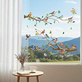 Zonon 4 Stück 28,5 x 57 cm Wandtattoo Vogel