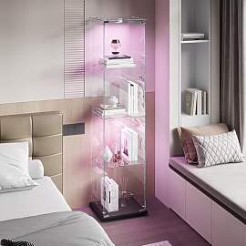 Zorvani Glasvitrine Standvitrine mit LED,