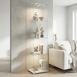 Zorvani Glasvitrine Standvitrine mit LED,