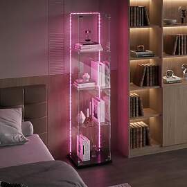 Zorvani Glasvitrine Standvitrine mit LED,