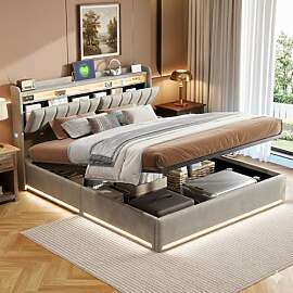Zorvani Polsterbett Doppelbett 160x200 cm,