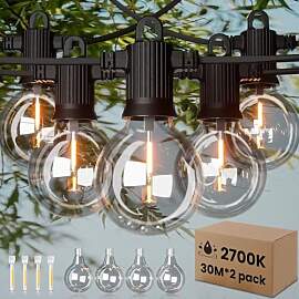 ZOTOYI Lichterkette Außen Glühbirnen 60M, IP65