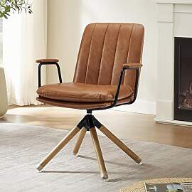 Zouron Braun Bürostuhl Ohne Rollen - Mid Century