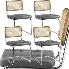Zouron Stühle 4er Set - Grau Esszimmerstühle mit 