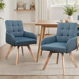 Zouron Stühle Esszimmer Drehbar Blau - 2er Set